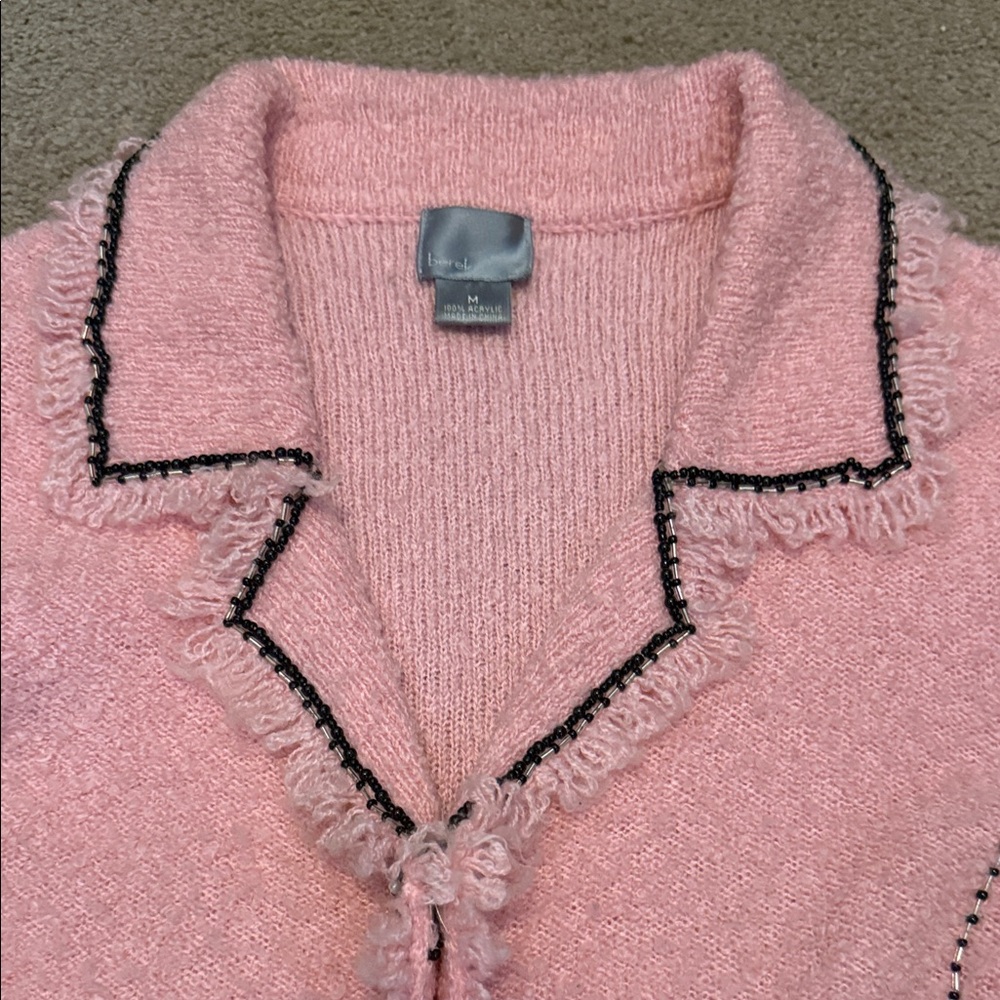 Berek Coquette Pink Knit 90’s Vintage Sweater Jacket with Bows - Picture 6 of 16